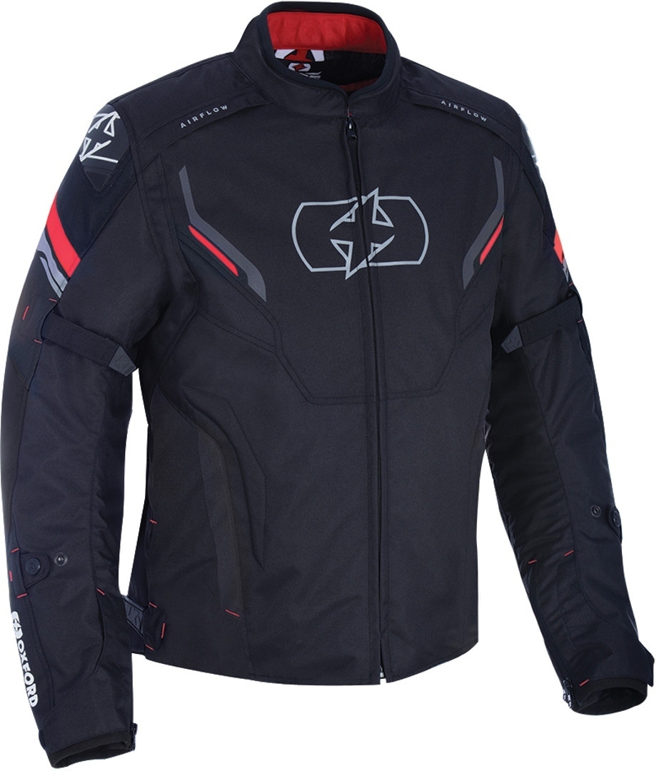 Oxford Melbourne 3.0 Motorcycle Textile Jacket, black-red, Size 2XL, black-red, Size 2XL