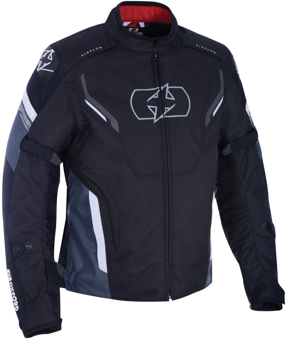 Oxford Melbourne 3.0 Motorcycle Textile Jacket, black-grey-white, Size 2XL, black-grey-white, Size 2XL