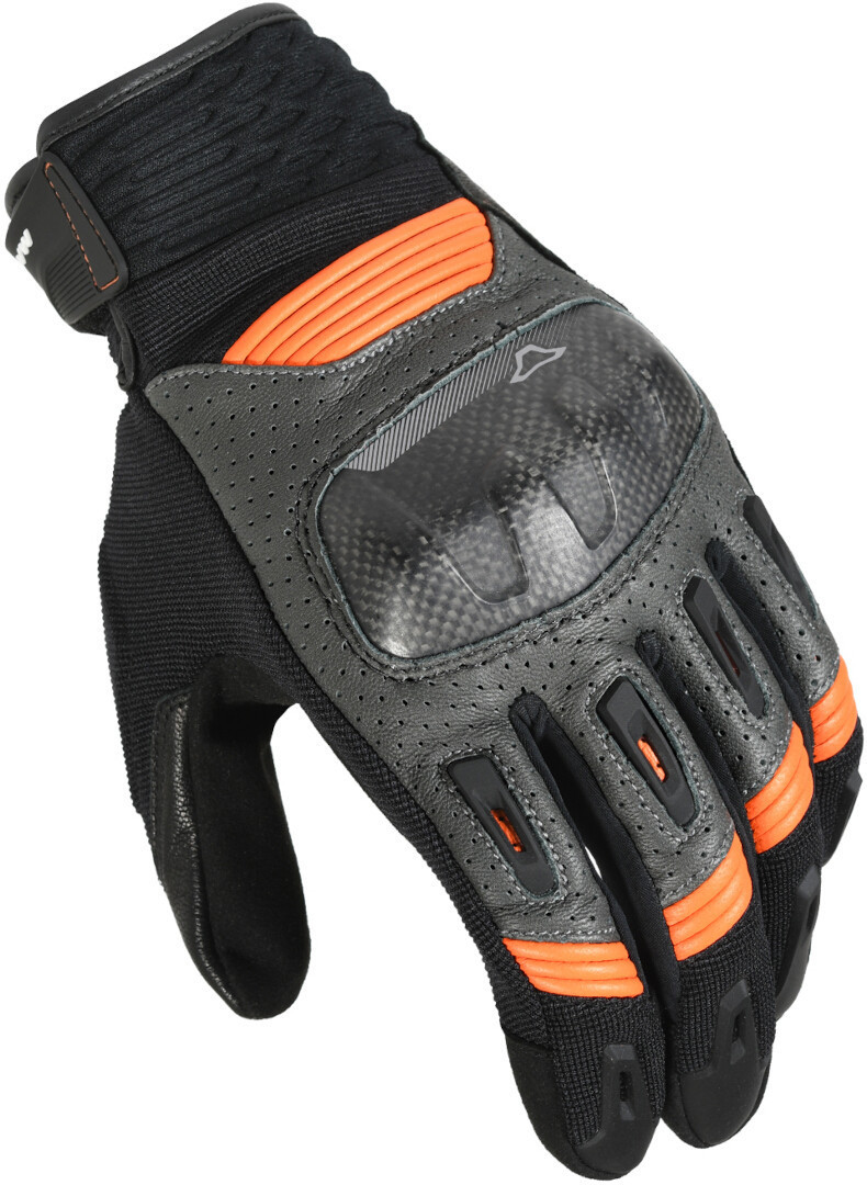 MACNA RIME 2.0 Motorrad Handschuhe - Sommer Handschuhe In Black/Orange Größe M