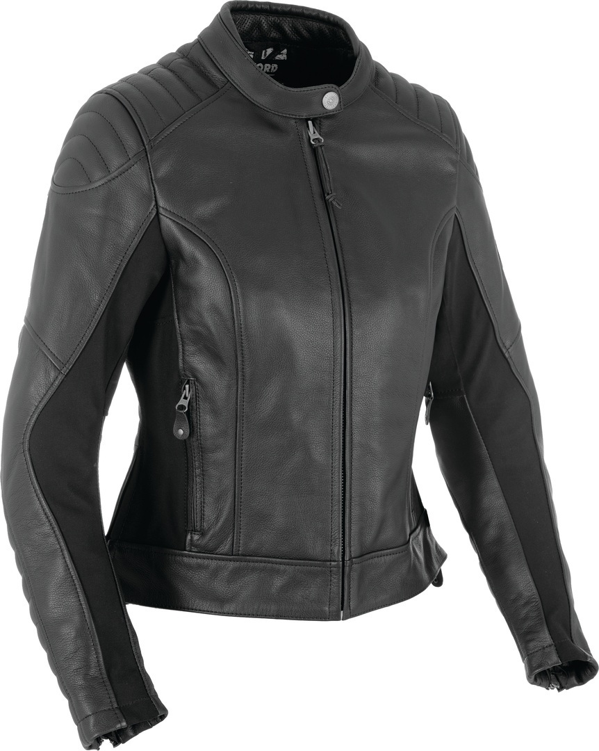 Oxford Beckley Ladies Motorcycle Leather Jacket, black, Size 3XL for Women, black, Size 3XL for Women