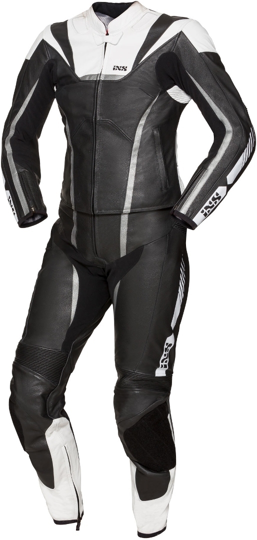 IXS Sport LD RS-1000 Two Piece Ladies Motorcycle Leather Suit, black-white, Size 36 for Women, black-white, Size 36 for Women
