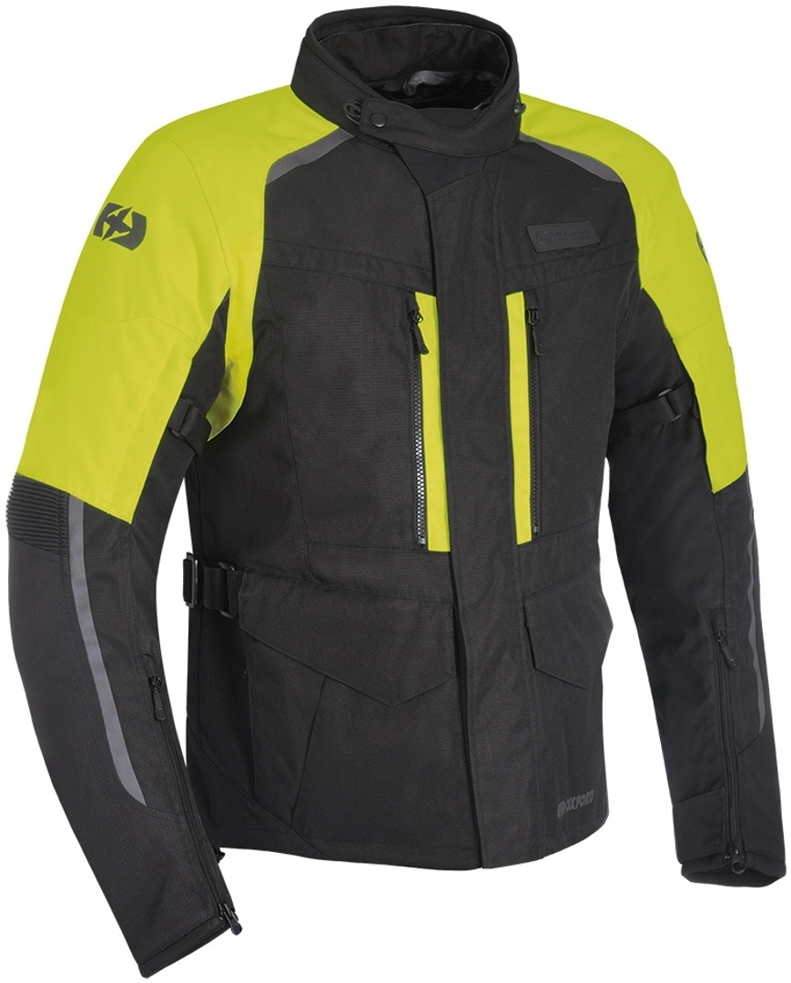 Oxford Continental Motorcycle Textile Jacket, black-yellow, Size M, black-yellow, Size M