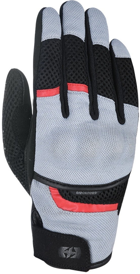 Oxford Brisbane Air Motorcycle Gloves, black-grey-red, Size S, black-grey-red, Size S