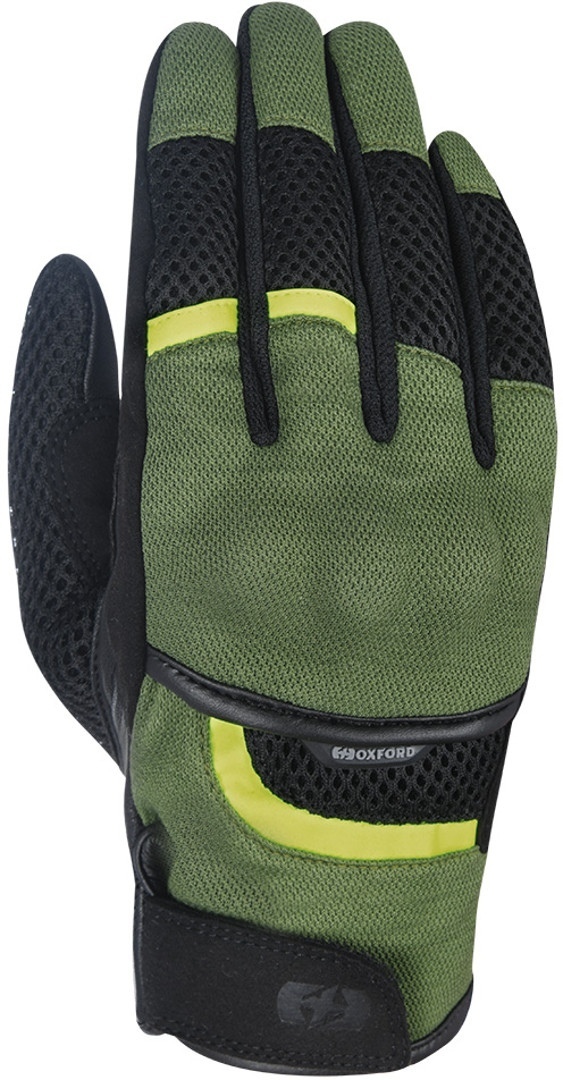 Oxford Brisbane Air Motorcycle Gloves, black-green, Size S, black-green, Size S