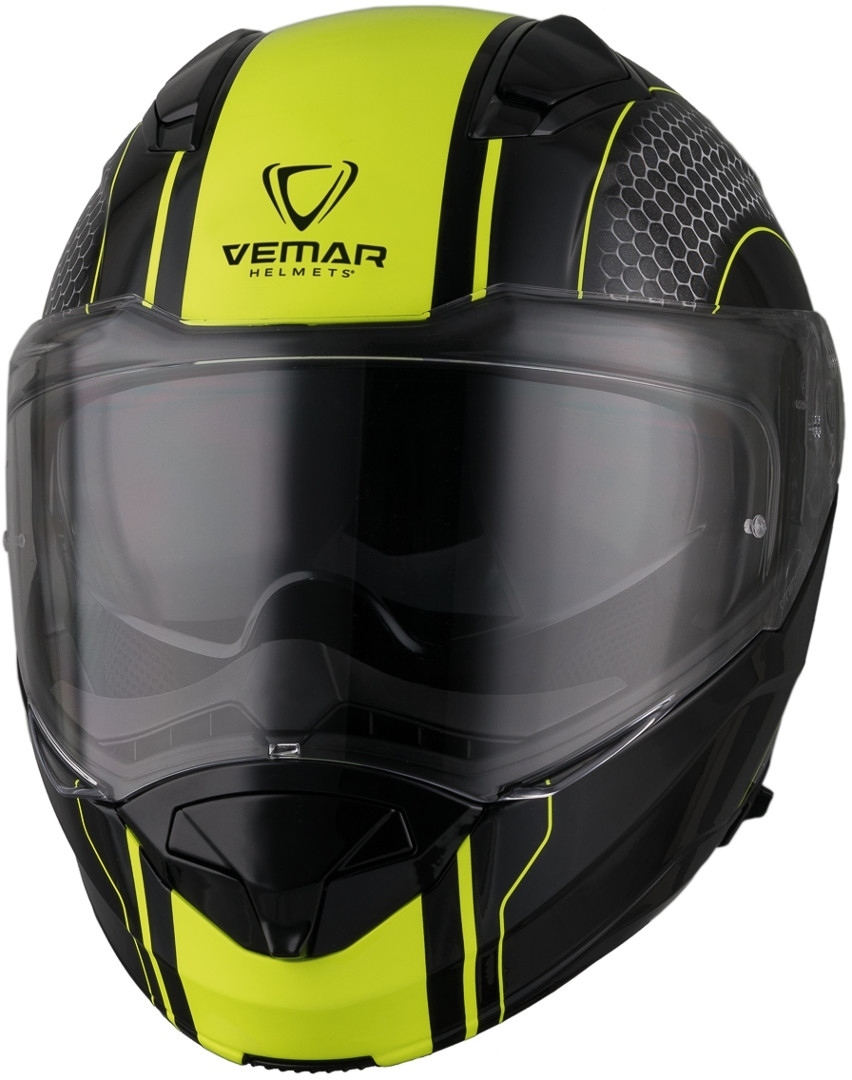 Image of Vermar Sharki Hive Matt casco, nero-giallo, dimensione XL