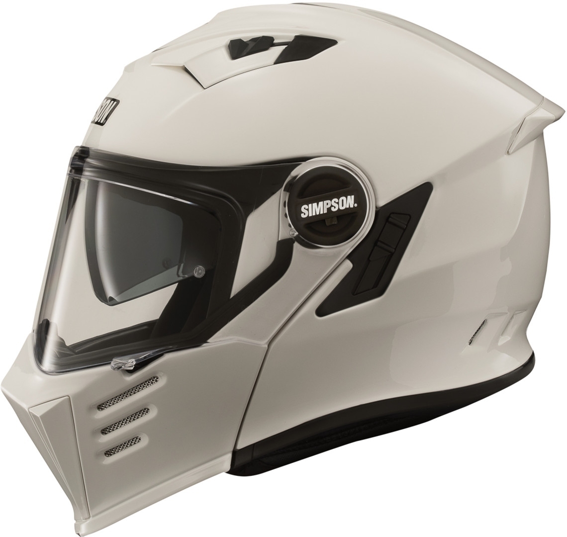 Simpson Darksome Solid Motorcycle Helmet, white, Size S, S White unisex