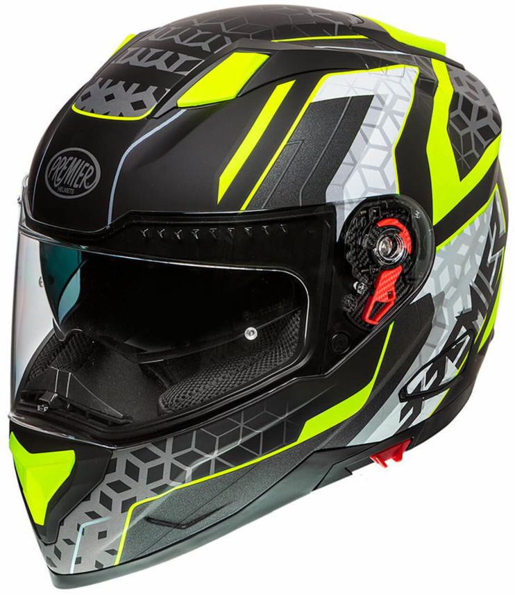 Image of Premier Vyrus EM Y9 BM Helmet Casco, nero-bianco-giallo, dimensione XL