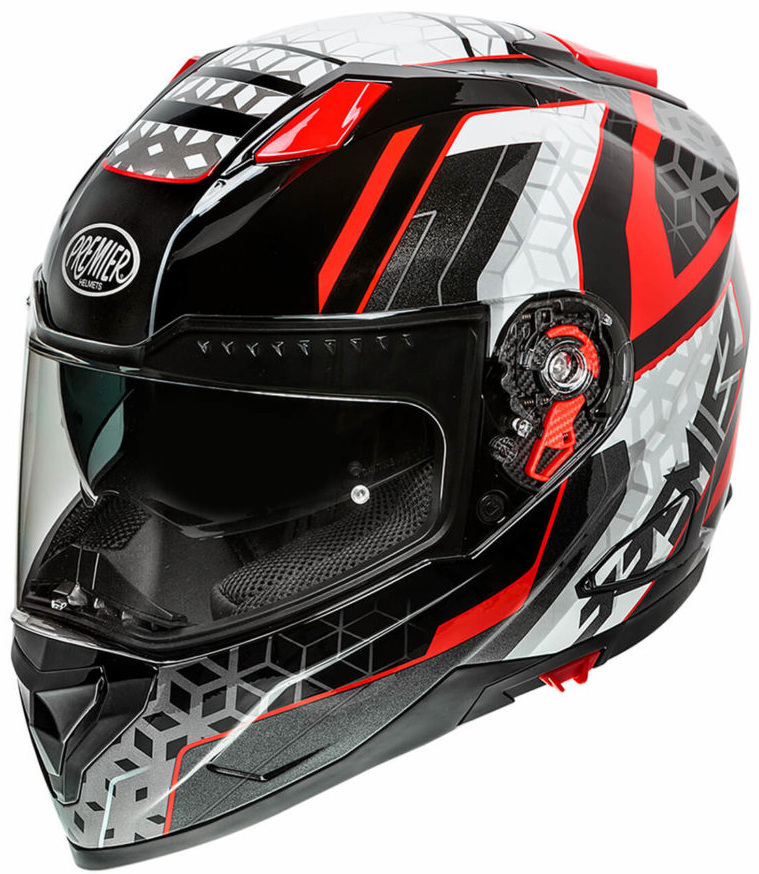Image of Premier Vyrus EM 92 Helmet Casco, nero-bianco-rosso, dimensione XS