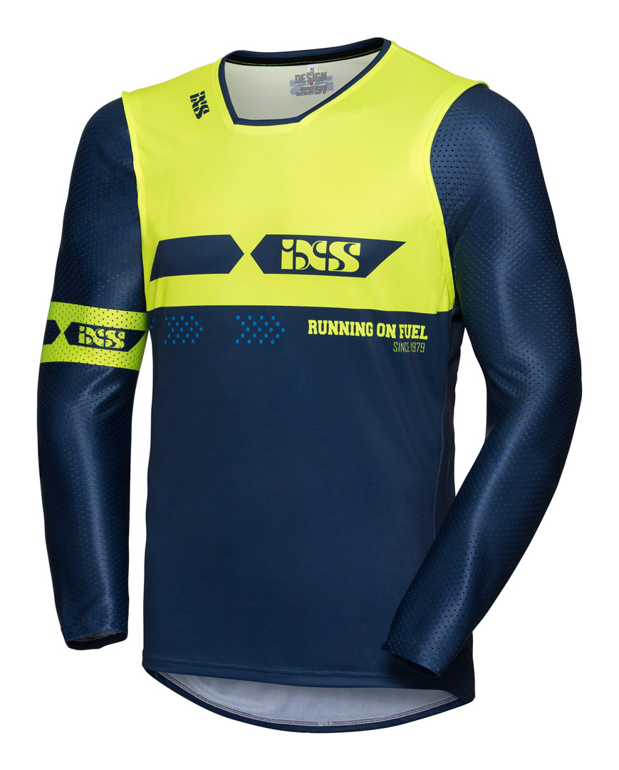 IXS MX Jersey 19 2.0 Slim Motocross Jersey, blue-yellow, Size S, blue-yellow, Size S