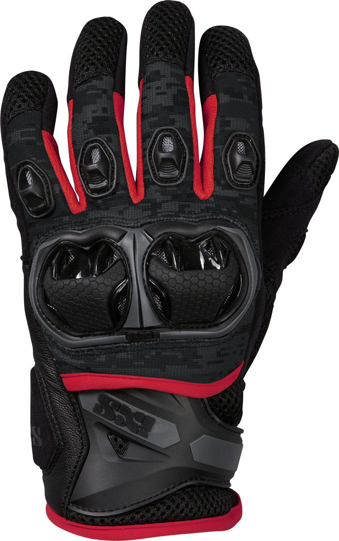 IXS LT Montevideo Air S Motocross Gloves, black-grey-red, Size S, black-grey-red, Size S