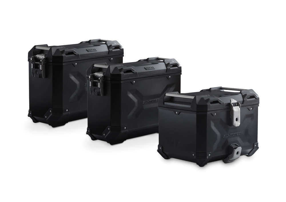 SW-摩泰冒险套装行李箱 - 黑色。本田CRF1000L非洲双胞胎（15-17）。