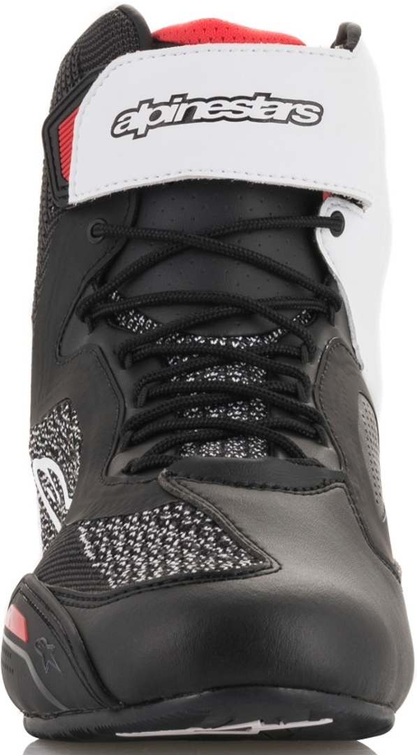 Side view of Alpinestars Faster 3 Rideknit Motorcycle Shoes, black, Size 48 for Men
