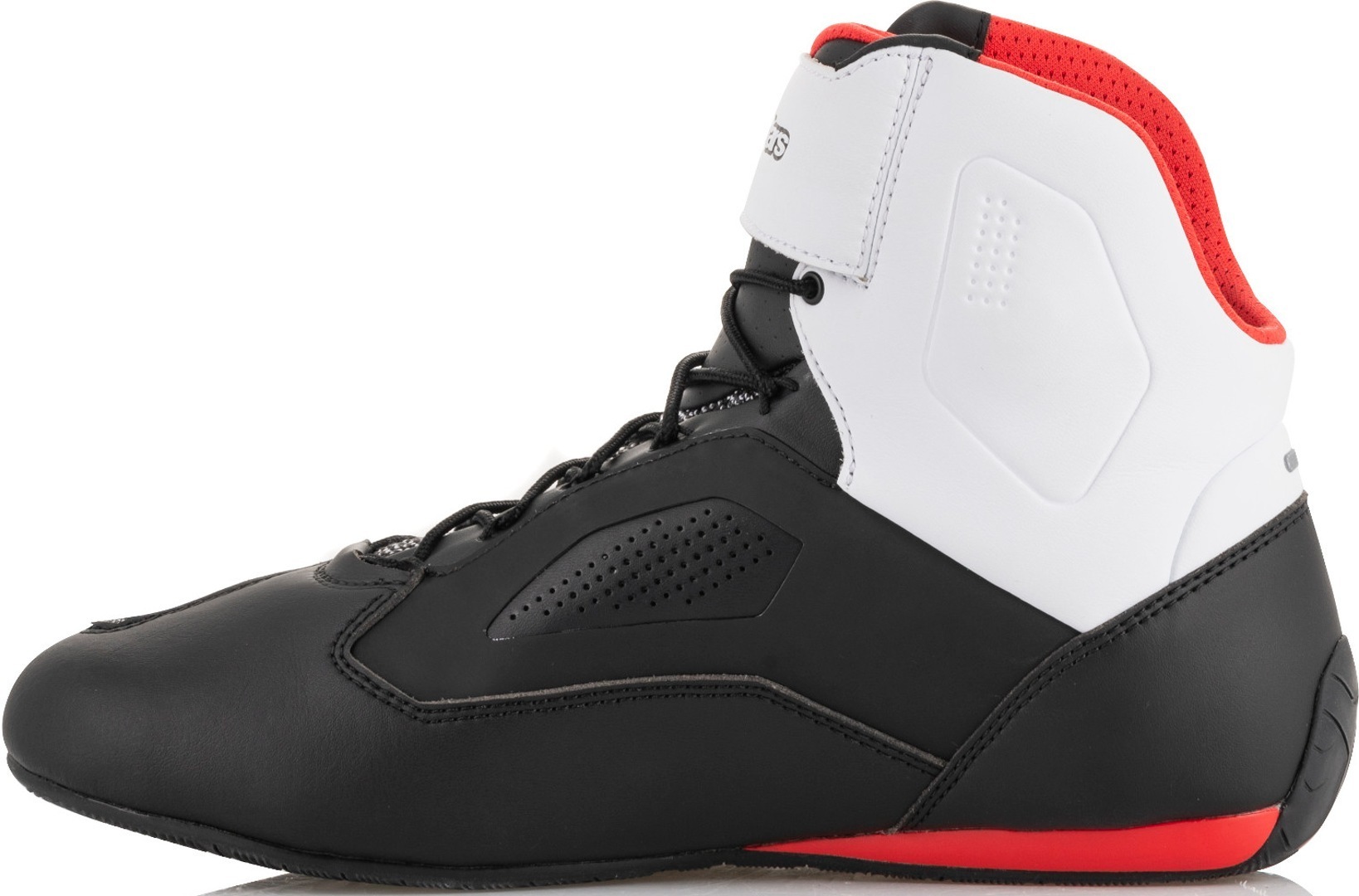 Side view of Alpinestars Faster 3 Rideknit Motorcycle Shoes, black, Size 48 for Men