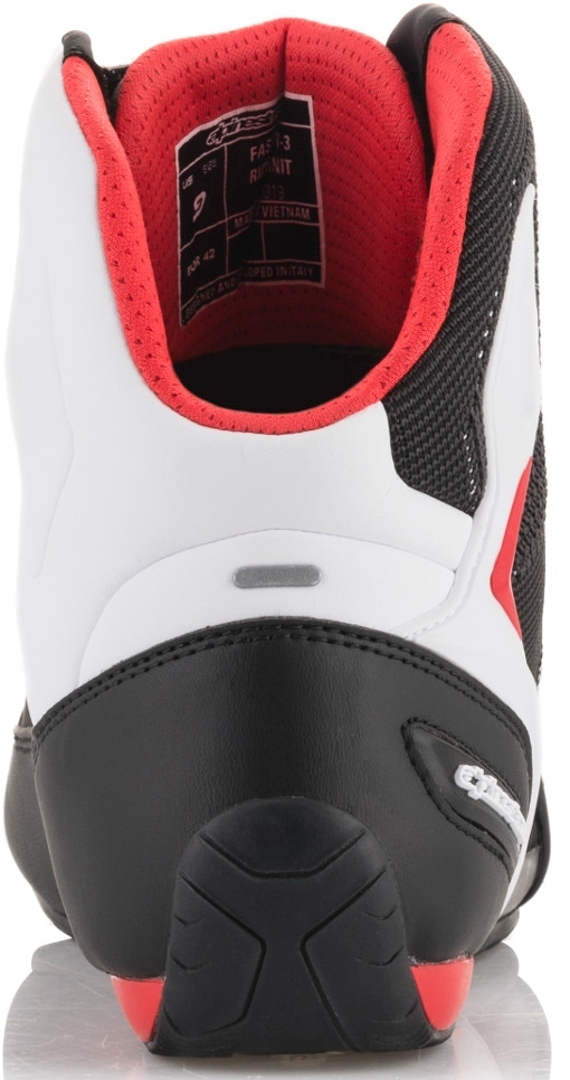 Side view of Alpinestars Faster 3 Rideknit Motorcycle Shoes, black, Size 48 for Men