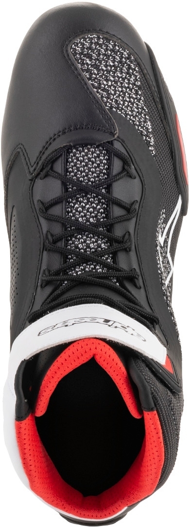 Side view of Alpinestars Faster 3 Rideknit Motorcycle Shoes, black, Size 48 for Men