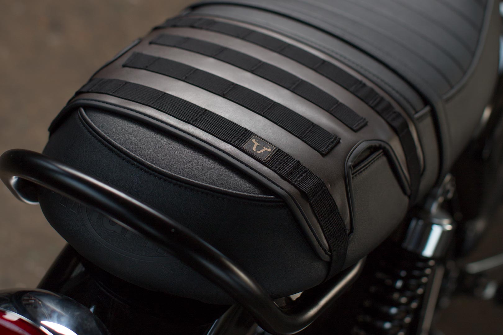 Side view of SW-Motech Legend Gear saddle bag set LS - Left LS1 (9.8 l) / Right LS2 (13.5 l) incl. SLS., black