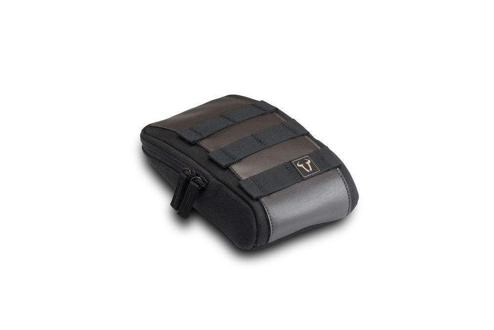 Sw-Motech Legend Gear Set Borsa Gamba Con Fondina LA7 - Tracolla In Pelle, Nera/Marrone, 1,25L, Impermeabile - 2