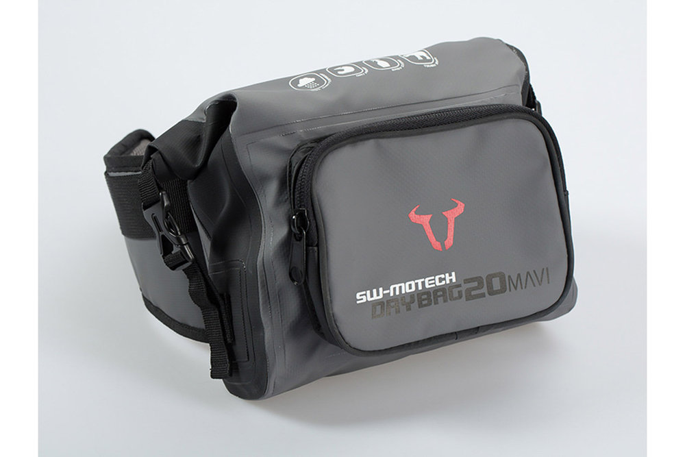 SW-Motech Drybag 20 hofterygsæk - 2 l. Grå/sort. Vandtæt.