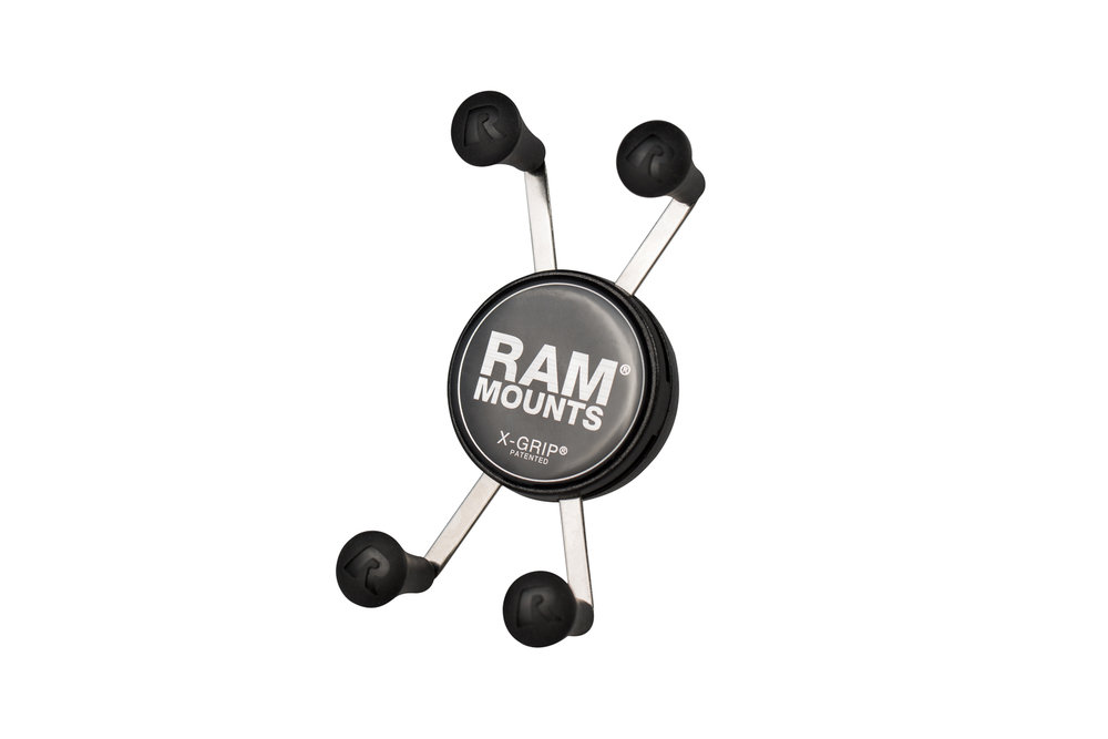 スマートフォン用SW-Motech RAM Xグリップクランプ - RAMアーム用ボールを含む。デバイスの幅は2.2~8.2cm。