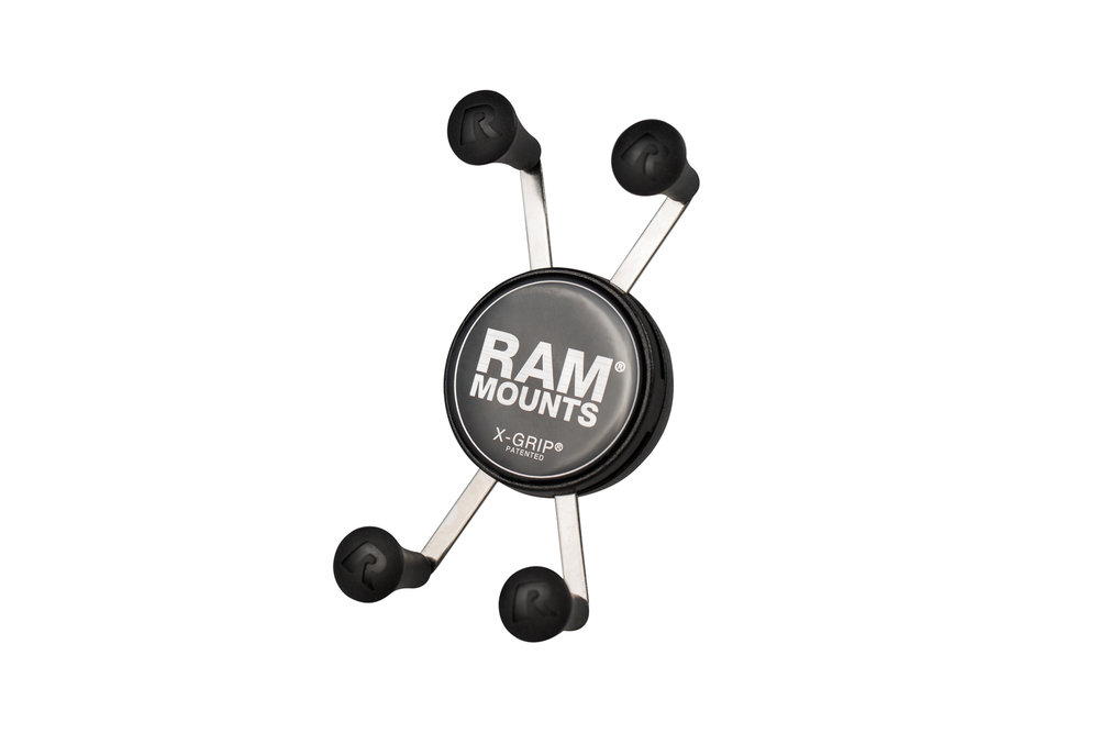 스마트폰용 SW-Motech RAM X-그립 클램프 - RAM 암용 볼 포함. 장치 폭 2.2- 8.2 cm.