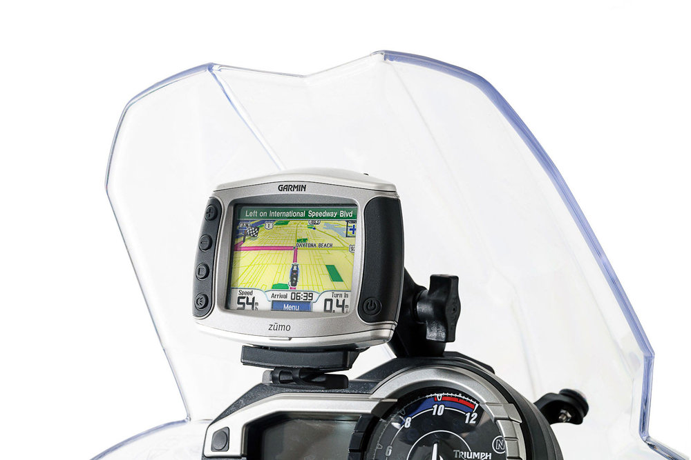 SW-Motech GPS mount for cockpit - Black. Triumph Tiger 800/800 XC, XR (10-17). 조종석 블랙 GPS 마운트 - 승리 호랑이 800 /800 XC, XR (10-17)