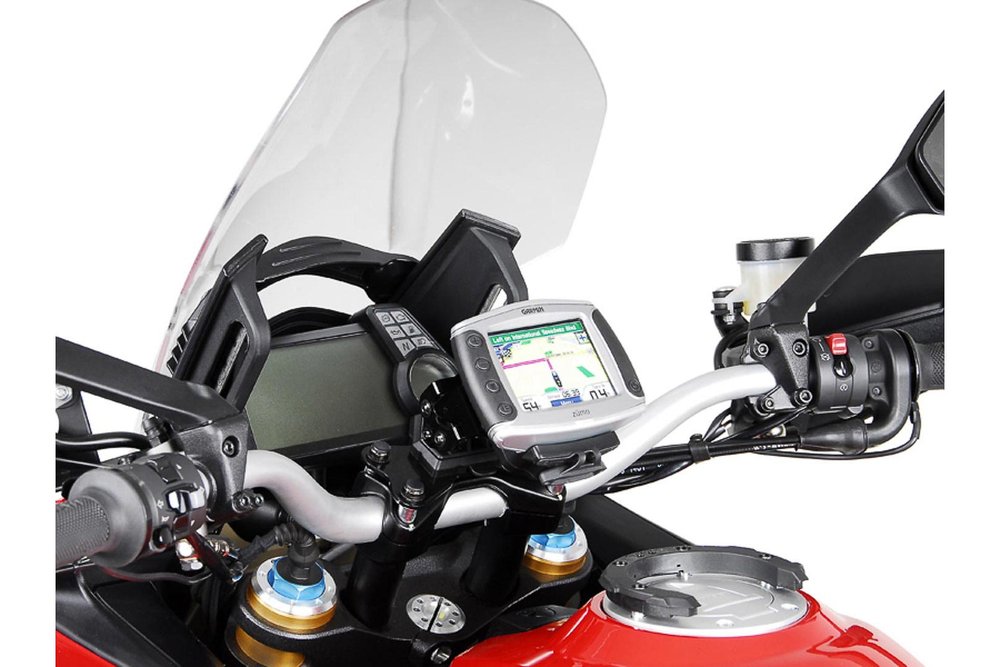 SW Motech Navi Halter am Lenker Schwarz. Ducati Multistrada 1200