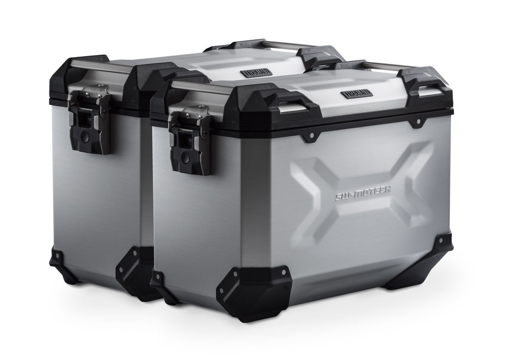 Sistema di valigie in alluminio SW-Motech TRAX ADV - Argento. 45/45 l. Honda NC700 S/X, NC750 S/X.
