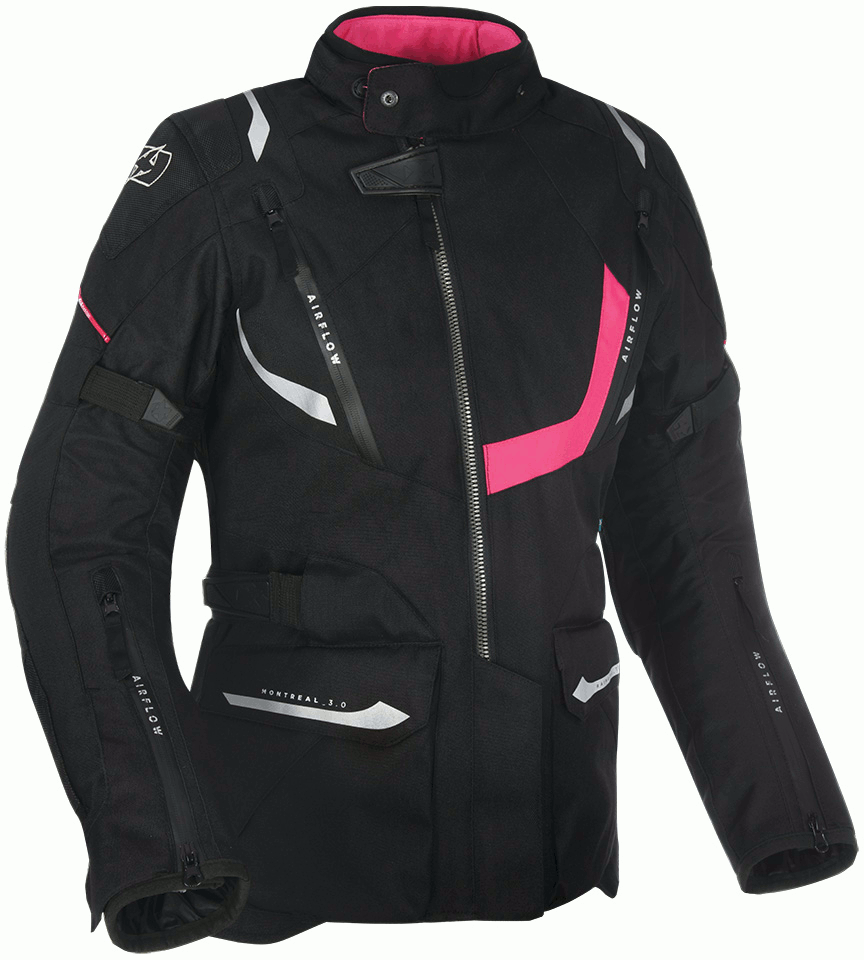 Oxford Montreal 3.0 Ladies Motorcycle Textile Jacket, black-pink, Size 2XL for Women, black-pink, Size 2XL for Women