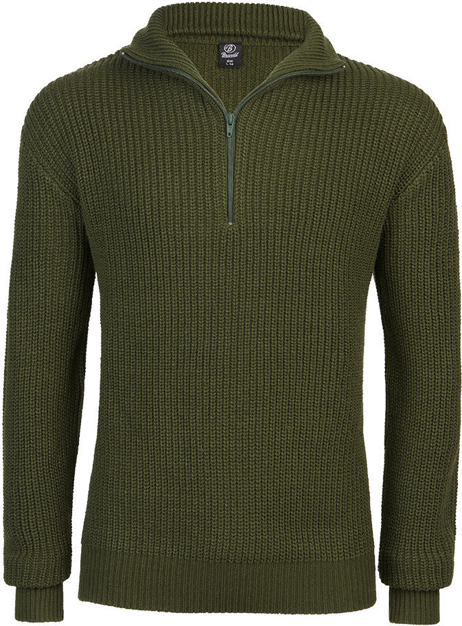 Brandit Marine Pullover Troyer, green, Size 5XL, green, Size 5XL