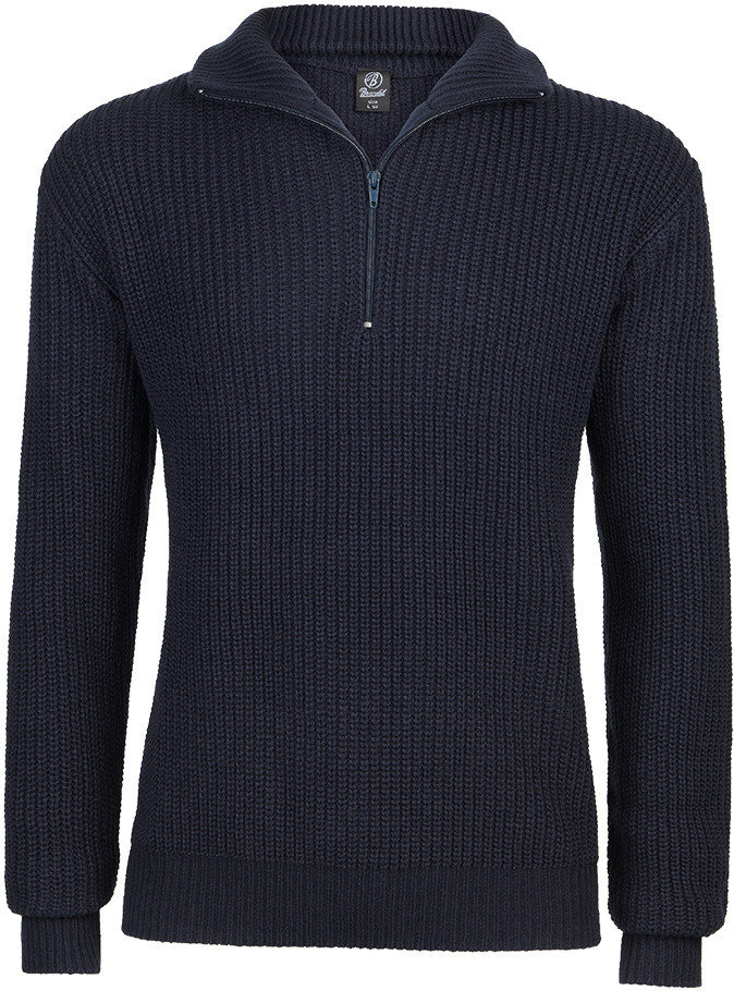 Image of Brandit Marine Pullover Troyer, blu, dimensione S