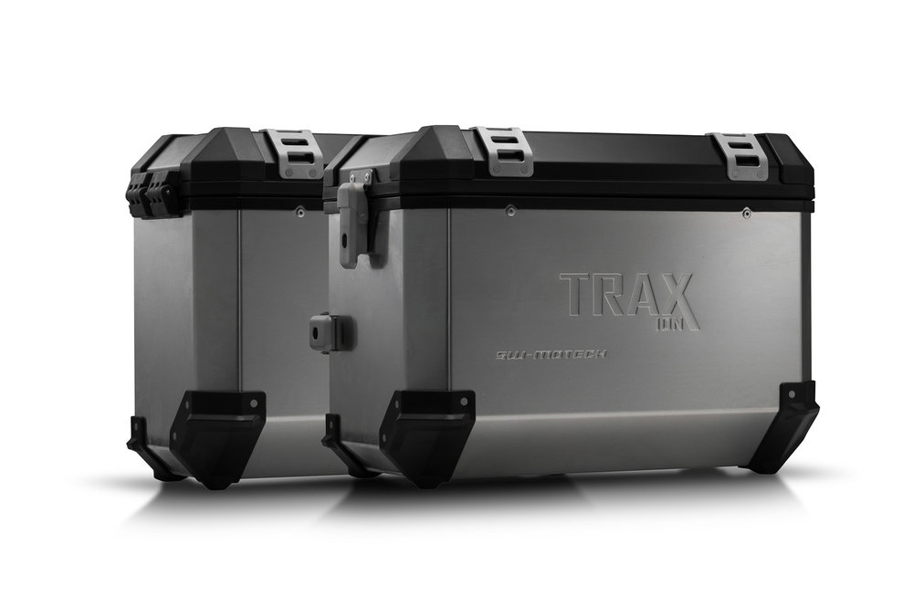 SW-Motech TRAX ION aluminium case system - Silver. 45/37 l. Suzuki DL 650 V-Strom (04-10). aluminium case system Silver 45/37 Liter - Suzuki DL 650 V-Strom (04-10)