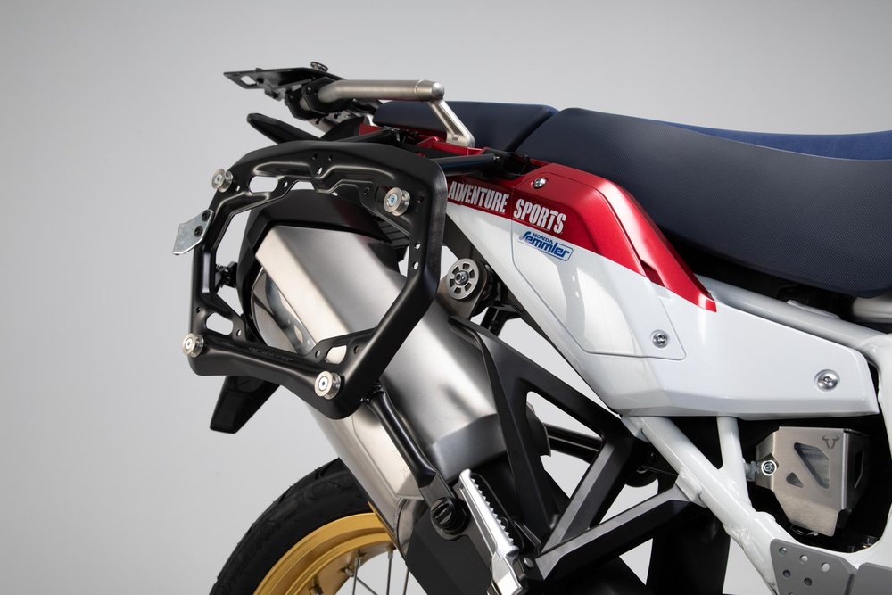 SW Motech PRO side carriers off road edition Black. Honda Africa