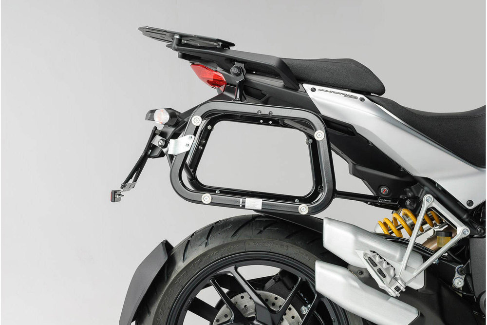 SW-Motech EVO -sivukannattimet - musta. Ducati Multistrada 1200 / S (10-14).