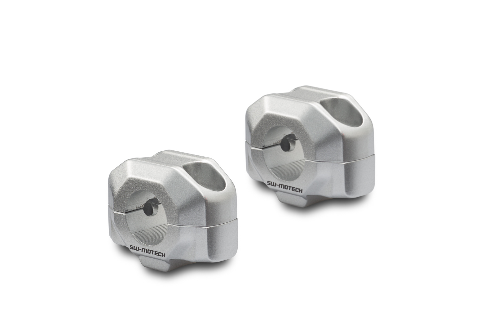 SW-Motech Bar riser for Ø 22 mm handlebar - H=15 mm. Silver., silver