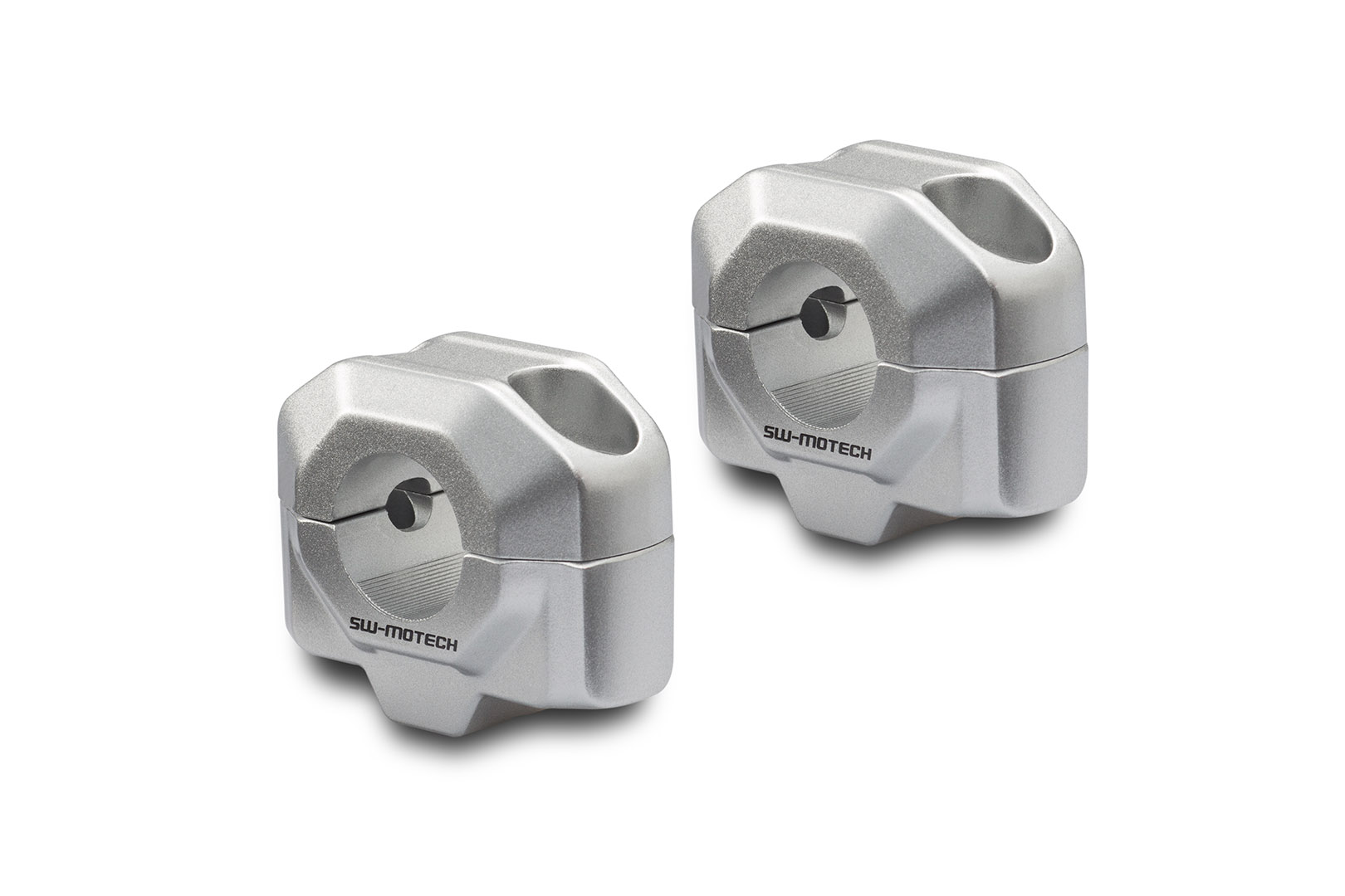 SW-Motech Bar riser for Ø 22 mm handlebar - H=20 mm. Silver., silver