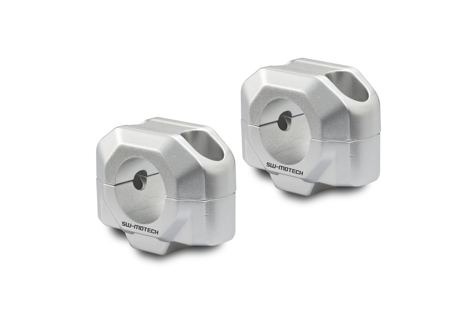SW-Motech Bar riser for Ø 28 mm handlebar - H=20 mm. Silver., silver