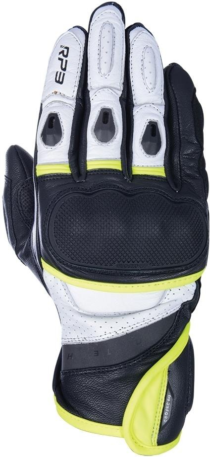 Oxford RP-3 2.0 Motorcycle Gloves, black-white-yellow, Size M, black-white-yellow, Size M