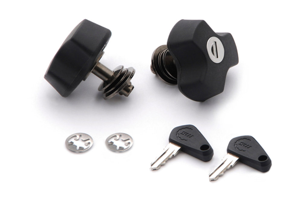 SW-Motech Tyverisikringsbeskyttelse for EVO-bærer - QUICK-LOCK-funksjon. 2 matchende låser, 2 nøkler.