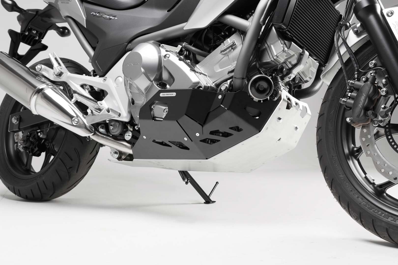 SW-Motech Engine guard - Black/Silver. Honda NC700 / NC750 with DCT., black-silver, black-silver, Size One Size