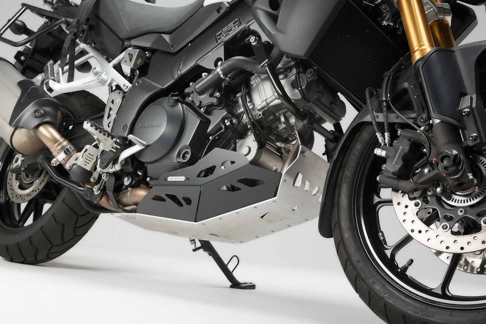 SW-MotechProtector de motor - Negro/Plateado. Para V-Strom 1000 sin crashbar.