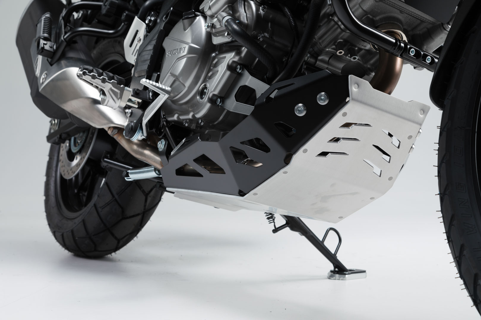 SW-Motech Engine guard - Black/Silver. Suzuki DL650 (11-) / XT (15-)., black-silver, black-silver, Size One Size