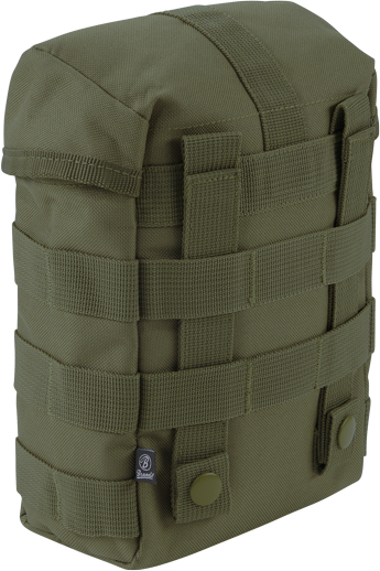 Side view of Brandit Molle Pouch Fire Bag, green for Men