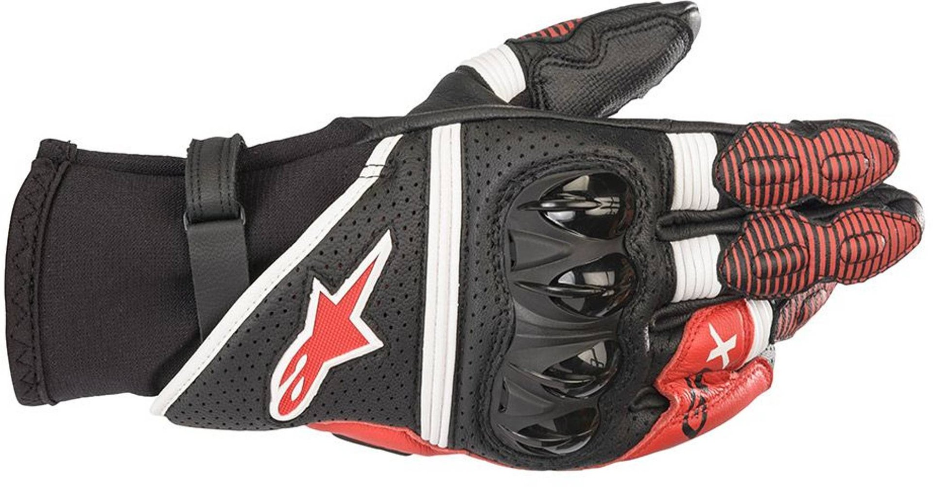 Alpinestars GP X V2 Motorcycle Gloves, black-white-red, Size 2XL, black-white-red, Size 2XL