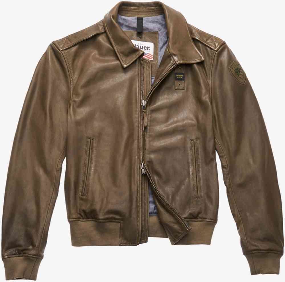 Blauer giubbino hotsell pelle