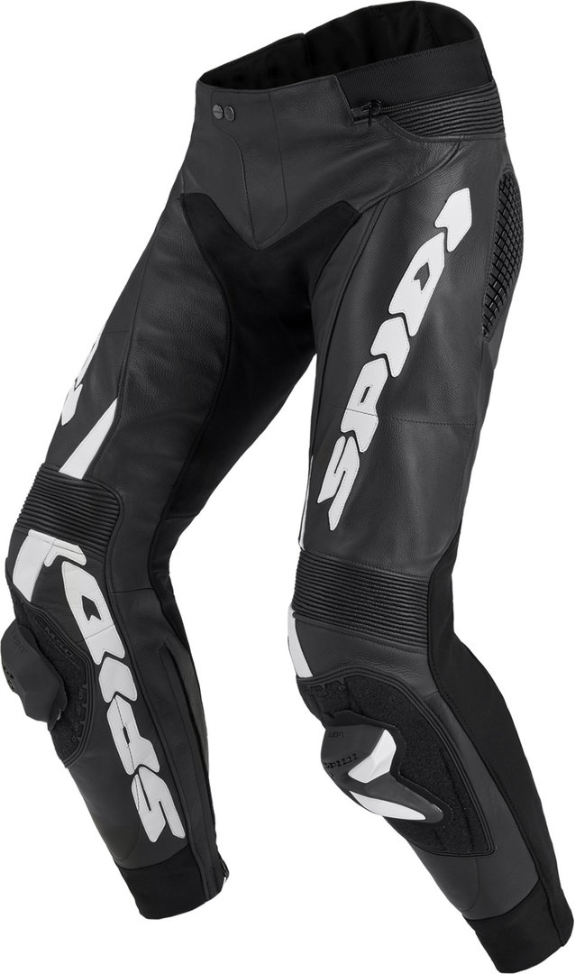 Spidi RR Pro Warrior Motorfiets lederen broek, zwart-wit, afmeting 58