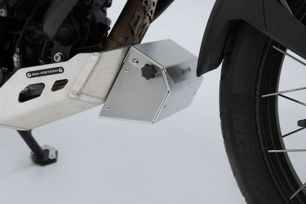 SW-Motech Caja de herramientas para protector del motor - 197x87x132 mm. Aluminio. Plata.