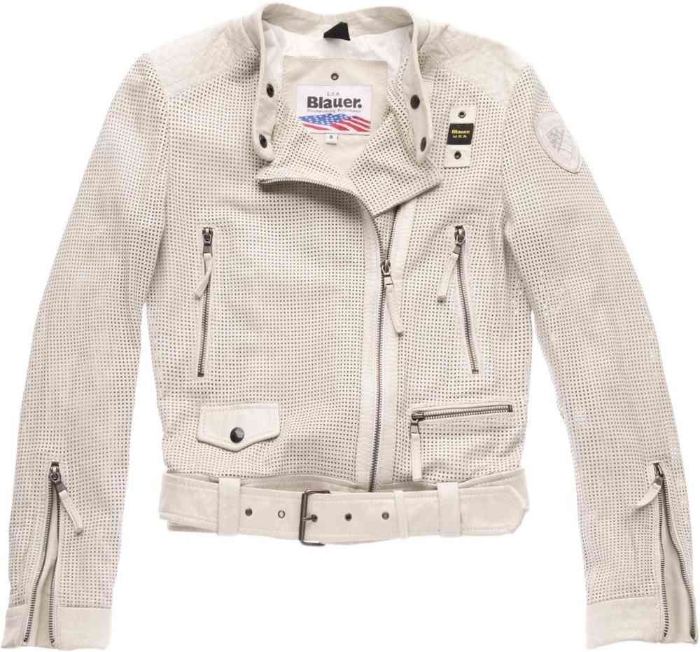 Blauer USA Moore Chaqueta de cuero de las señoras perforada