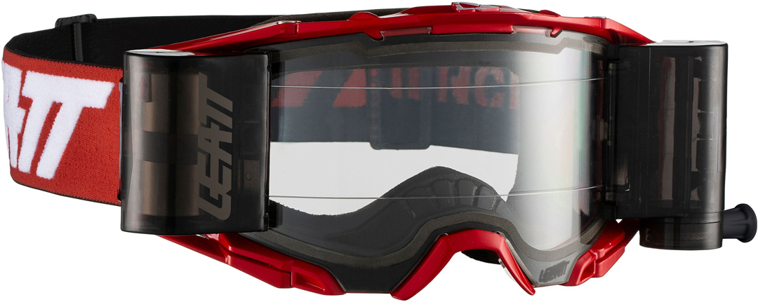 Leatt Velocity 6.5 Roll-Off Motocross Goggles, white-red, white-red, Size One Size