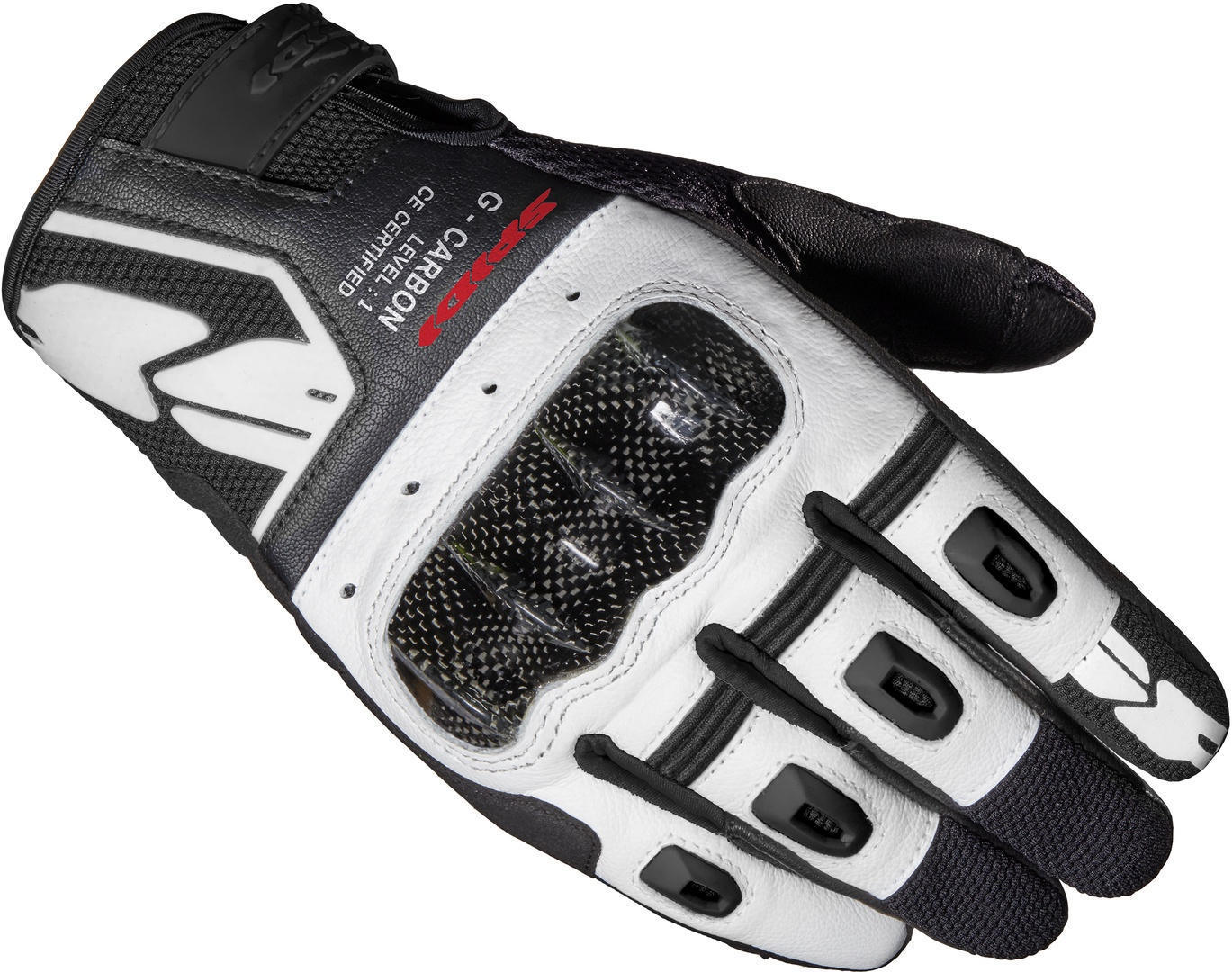 Spidi G-Carbon Motorcykel handskar, svart-vit, storlek 2XL