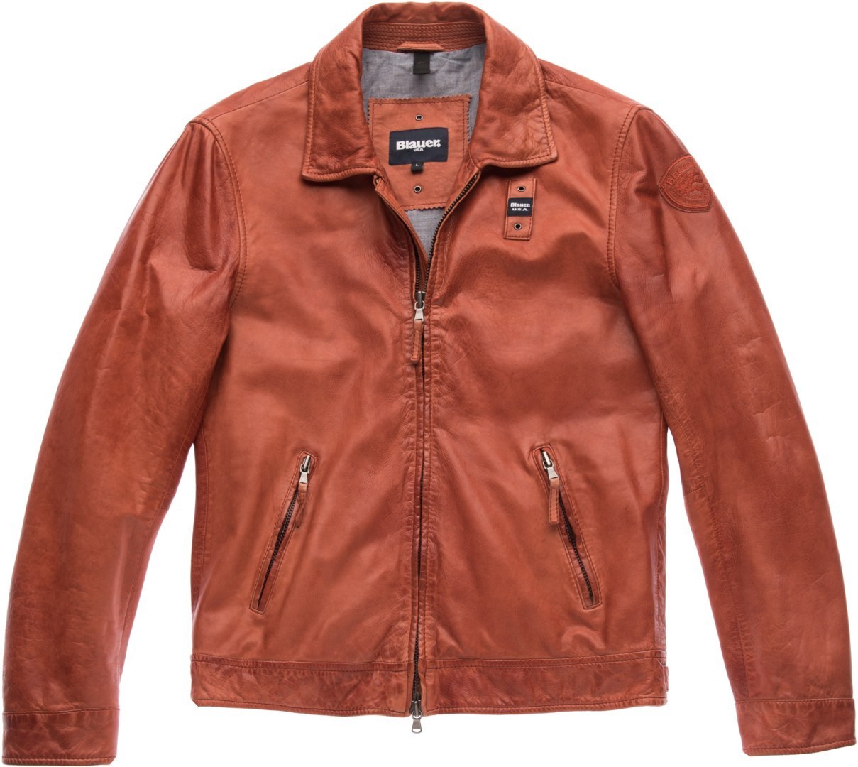 Blauer USA Jackson Leather Jacket, red, Size S, red, Size S